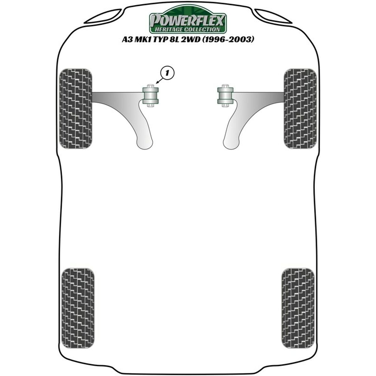 Silentblock Powerflex PFF85-505BLK Delantera 1 Unit