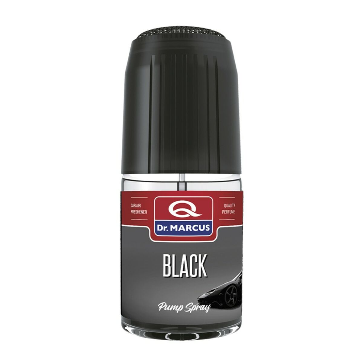 Luchtverfrisser spray Dr. Marcus pompspray zwart 50 ml plastic geurverfrisser voor in de auto