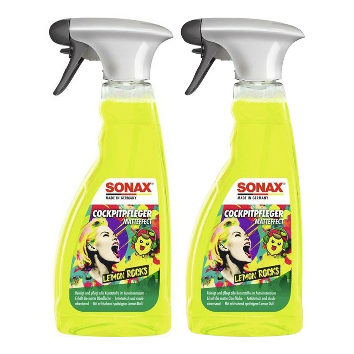 Dashboard Cleaner Sonax LEMON ROCKS Lemon Fresh 500 ml Matte finish (2 Units)